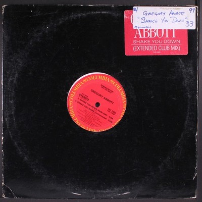 GREGORY ABBOTT: shake you down (extended club mix) COLUMBIA 12'' Single 33 RPM
