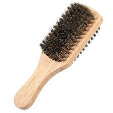 Double Sided Brush for Men, Double Sided Beard Brush with Rubber Wood Handle