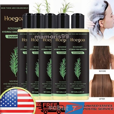 1~5x Organic-Rosemary Hair Growth Shampoo Unisex Hydrolyzed Keratin Shampoo