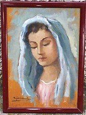 TULLIO GIOVENZANI (MILANO 1907-1975) - MADONNINA - VECCHIO QUADRO DIPINTO OLIO