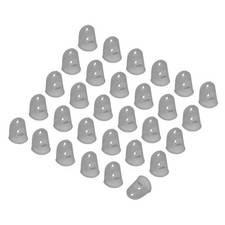 Grey Silicone Finger Tips Protectors Breathable Caps, XL, 30 Pcs