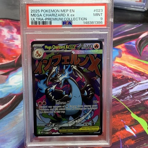 2025 POKEMON MEP EN-ME BLACK STAR PROMO #023 MEGA CHARIZARD X EX PSA 9