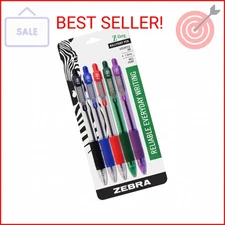 Zebra Pen Z-Grip Ballpoint Retractable Pen, 1.0mm, Assorted, 5-Pack