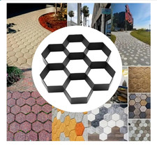 2 PACK - Floor Tile Mould DIY Garden Mold Paving Slabs Cement Path Hexagon