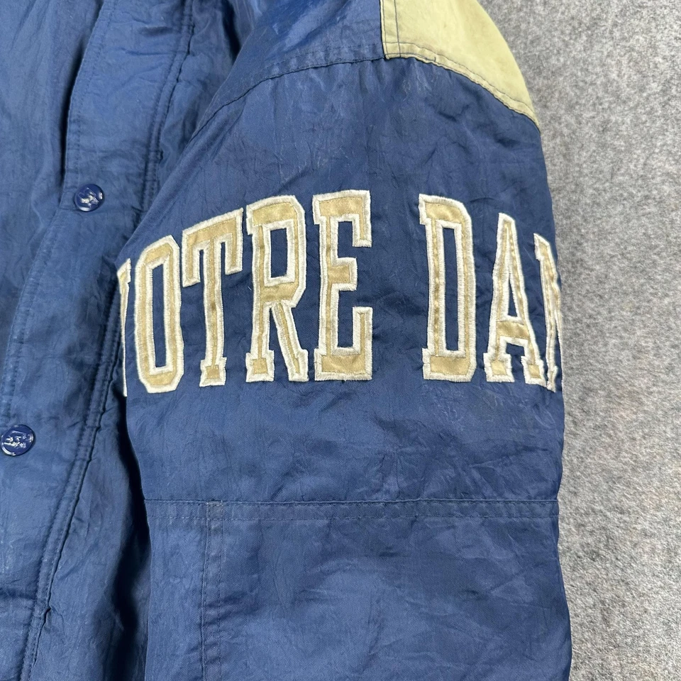 Vintage Notre Dame Jacket Mens XL Starter Hooded Fighting Irish NCAA 90s - Image 3 of 4