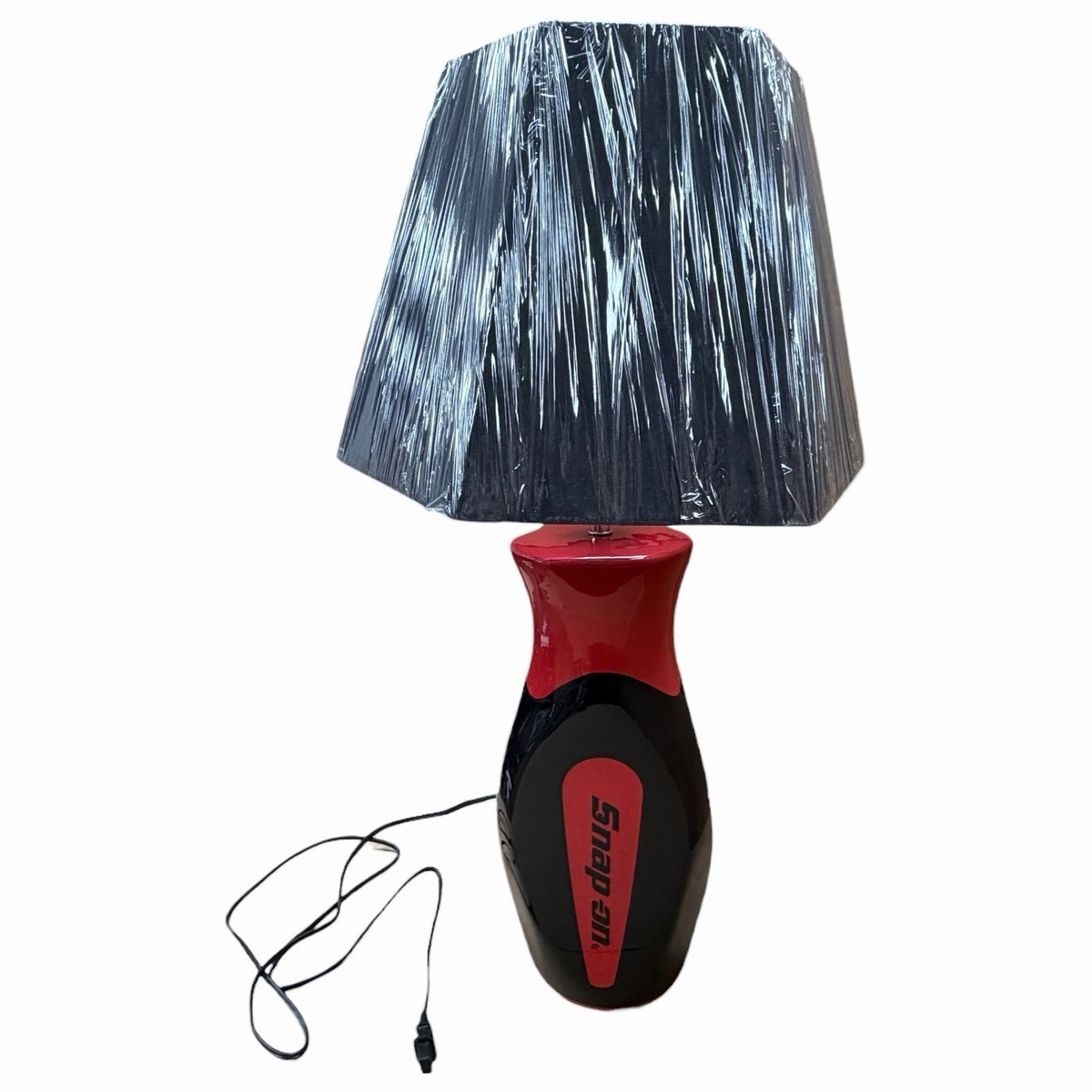 Snap On Tools Screwdriver Handle Ceramic Table Lamp with Hex Shade