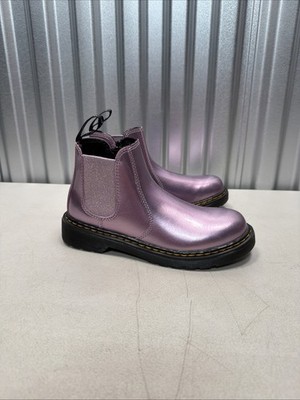NEW Dr Martens Metallic Pink Chelsea Zip Boots 2976 Girls Youth Size 2