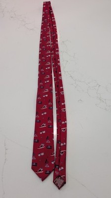 Penguin Slim Tie 2.75'' Red Retro 80s Video Game Sneaker Novelty Silk Blend