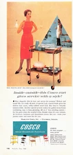 1960 Cosco Metal Serving Cart Mid Century Modern Bar Furniture Vtg Mag Print Ad