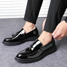 Bright Business Men Shoes Formal Dress Fashion Patent Leather Casual Shoes