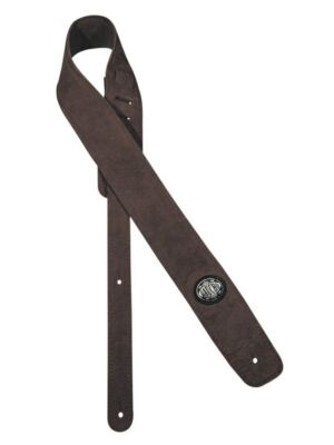 Gepolstertes Wildleder-Serie Gitarrengurt, dunkelbraunes Wildleder-Oberteil, dunkelbraune Wildleder-Rückseite
