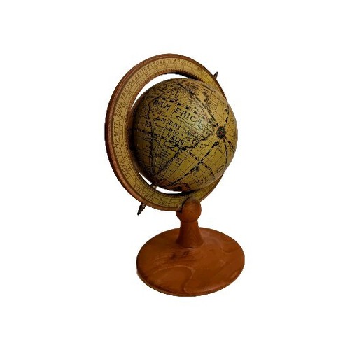 Vintage Wooden Mini Olde World Desk Globe w/ Wood Stand MCM Style 10” - Picture 4 of 8