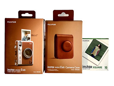 FUJIFILM Cheki Hybrid Instant Camera instax mini Evo INS MINI EVO Brown USB-C N