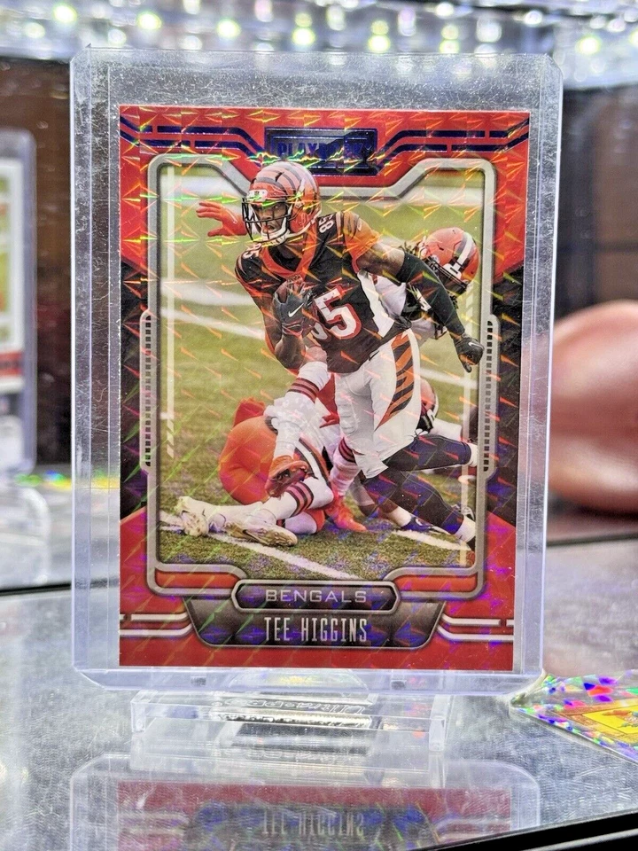 2021 Panini Playbook #14 Tee Higgins Mosaic Parallel SP Cincinnati Bengals - Image 3 of 4