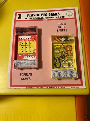 Vintage Comon Tatar, Inc 2- Plastic Peg Games w/ Special Hinged Boxes, Item #400