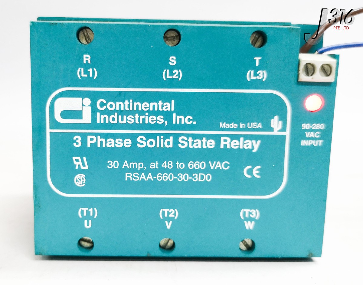 17460 CONTINENTAL INDUSTRIES 3 PHASE SOLID STATE RELAY RSAA-660-30
