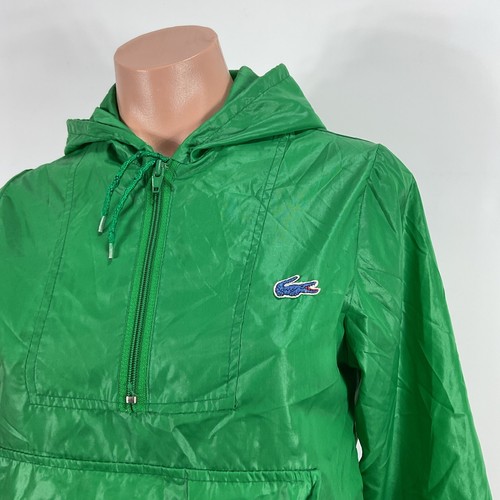 Vintage 70s IZOD Lacoste Anorak Pullover Windbreaker Jacket Green Youth S/M - Picture 3 of 9
