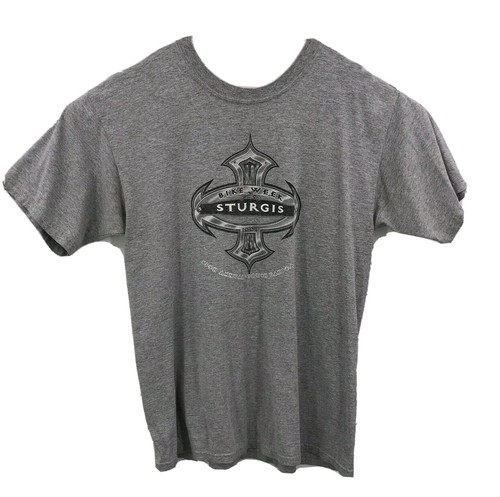 Sturgis 2005 Bike Week Herren Strick T-Shirt Größe Large grau 65th Annual SS Vintage