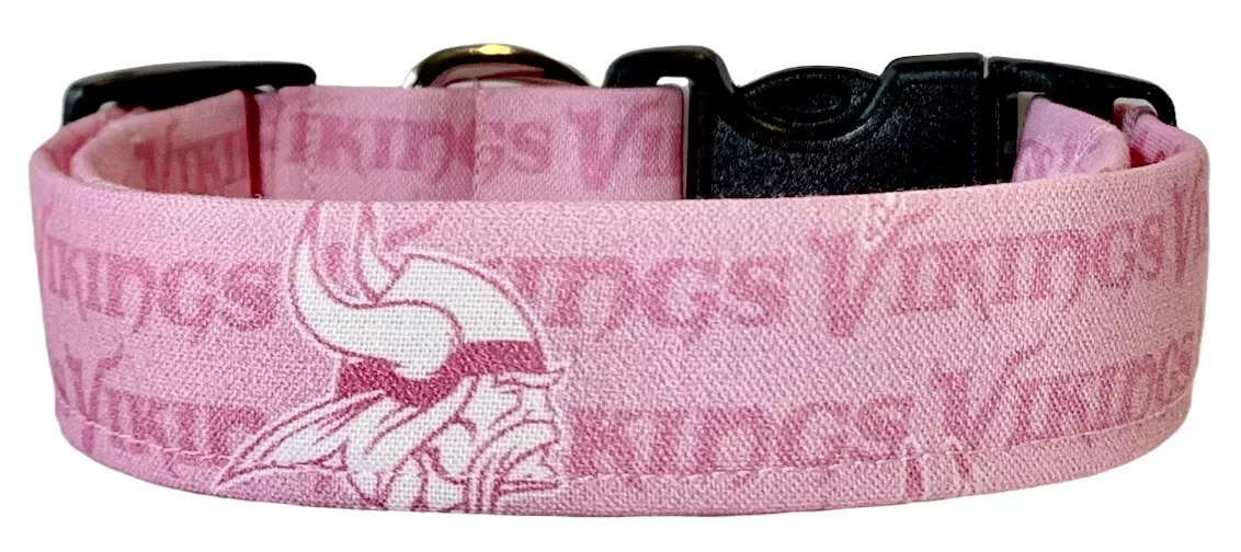 Pink Minnesota Vikings Mini Logos Handmade Dog Collar