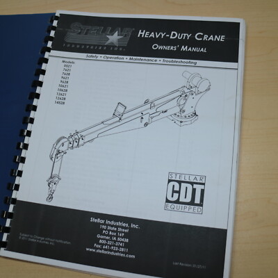 STELLAR HEAVY DUTY Truck Crane Owner Operator Operation Maintenance Manual Guide