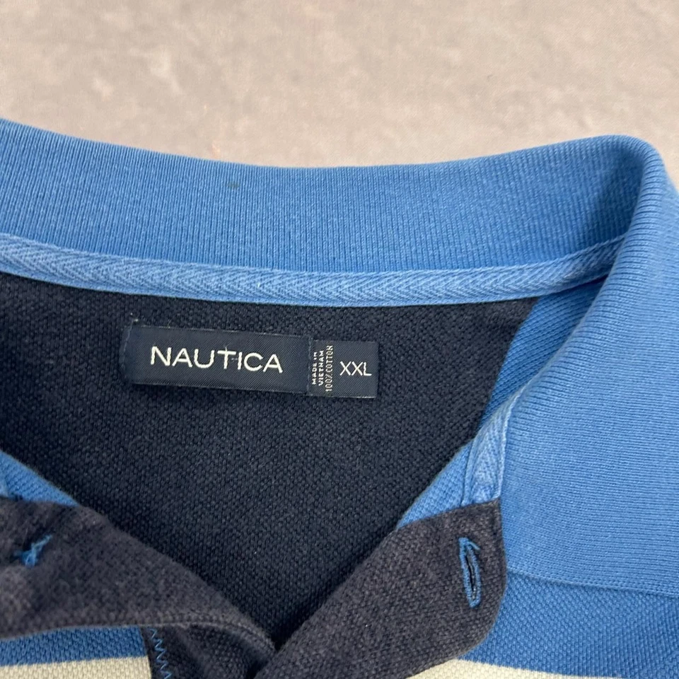 Camisa polo Nautica manga curta 1/4 botão superior com logotipo bordado masculina 2XL - Imagem 4 de 4