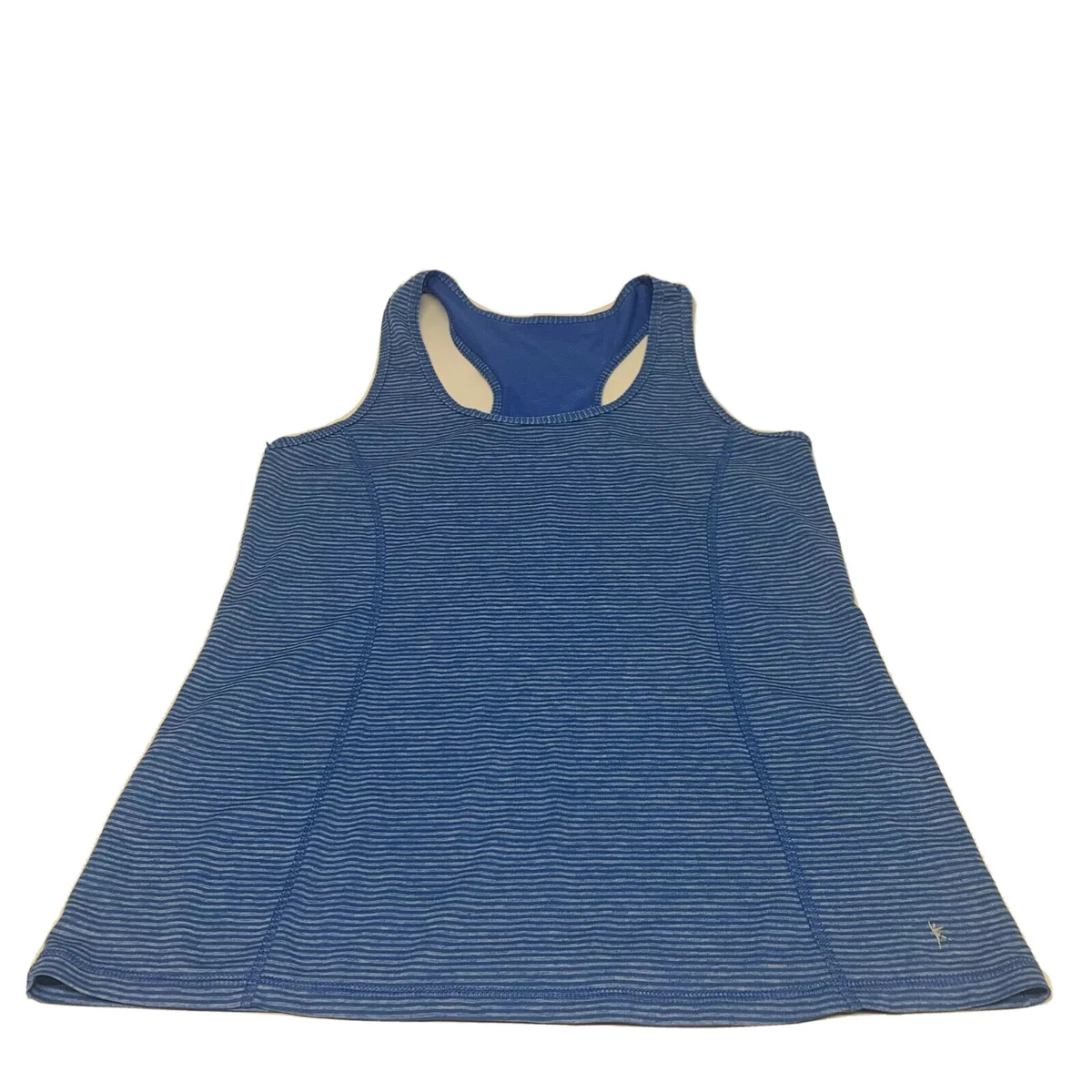 Danskin Now Semi Fitted Tank Top Womenu0026#039;s Size M 8-10 Blue Striped  Racerback | eBay