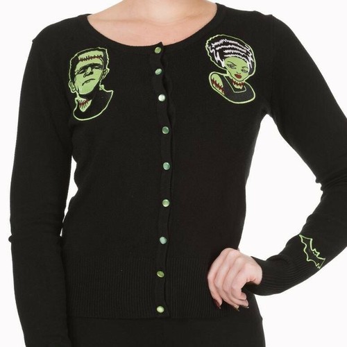 Banned - FRANKENSTEIN & BRIDE - Fine Knit Cardigan Rockabilly Top - Picture 6 of 9