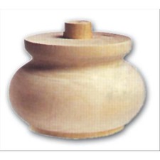 Gamba Per Mobili A Cipolla In Legno Di Ontano Tornito 95X70 Mm Finitura Grezza