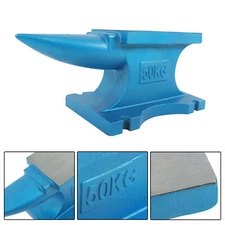 110 lb Anvil Blacksmith Forged Steel 50kg Heat Treated Long Round Horn