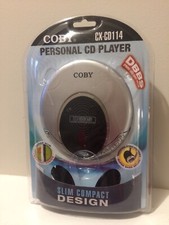 New Coby Bass CX-CD114 Personal CD Player Slim Compact Design with Headphones