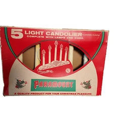 Vintage Paramount 5 Light Christmas Candolier Drip No Bulbs #1255 w/Box