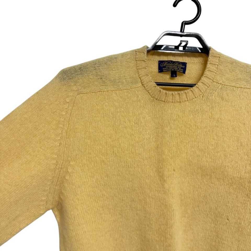 Vintage Brook Brothers Hombre Suéter Sheatland Lana Amarillo Tejido en Escocia L Foto 3 de 4