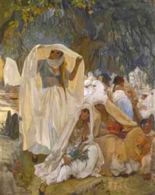 A4 Photo frederick arthur bridgman le jour du prophete a blidah en algerie