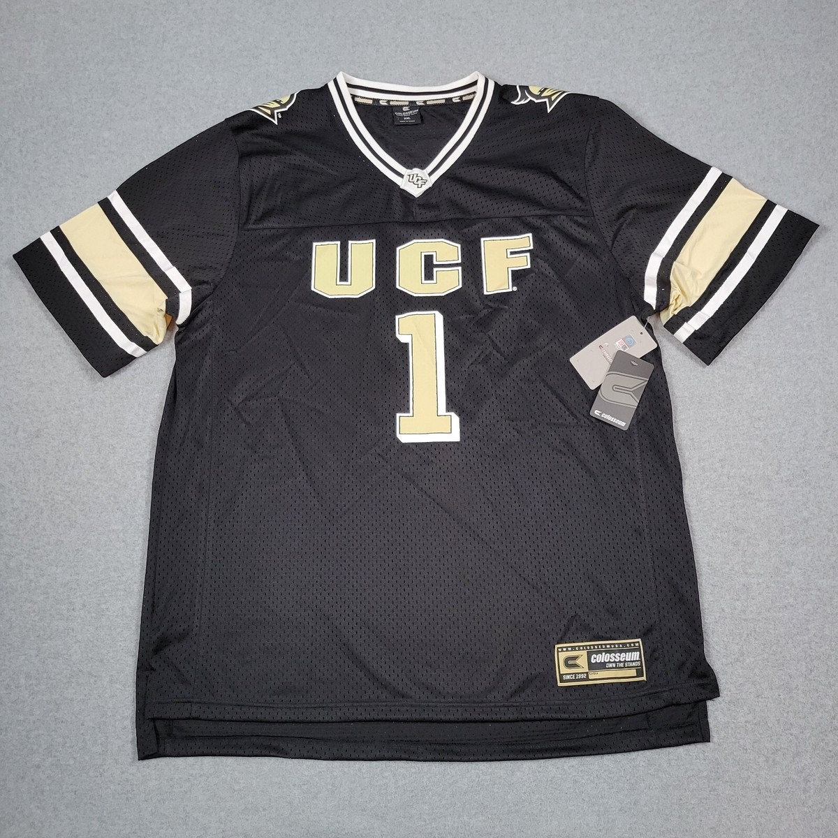 UCF Knights Jersey Mens 2XL Black Colosseum Football Mesh Blank