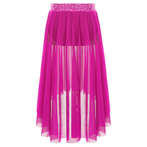 Kids Girls Dancewear Waistband Skirt Dance Outfit Gymnastics Modern Practice - Picture 54 of 93