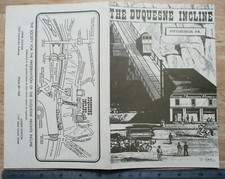 1970s? Duquesne Incline Pittsburgh PA Pennsylvania History Pamphlet Brochure Map