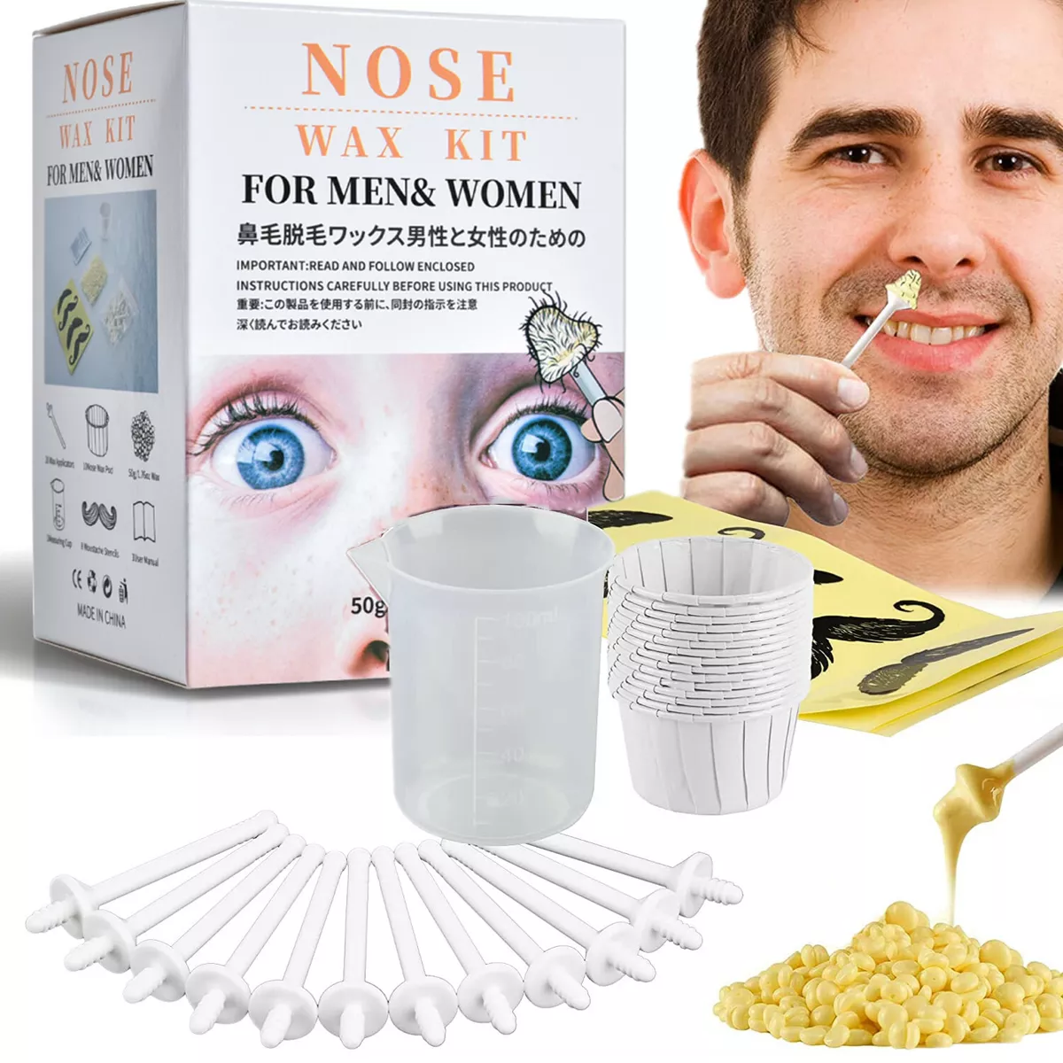 Cheap 50g Nose Ear Hair Removal Wax Kit Painless & Easy Mens Nasal Waxing