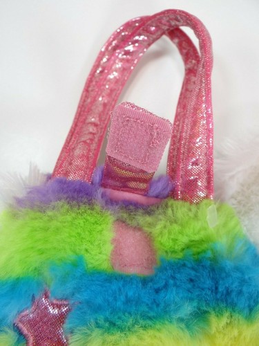 Aurora Fancy Pals Rainbow Unicorn Plush In Carrier 7" Purple Eyes NWOT - Picture 7 of 9