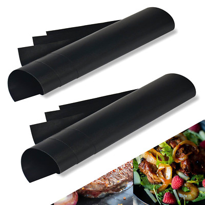 2 Pcs BBQ Grill Barbecue Grill Baking Mats Non-stick [Reusable & Easy to Clean]
