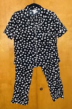 Tabitha Webb Sleepwear Pajama Set S/S Shirt   pants, White heart Print