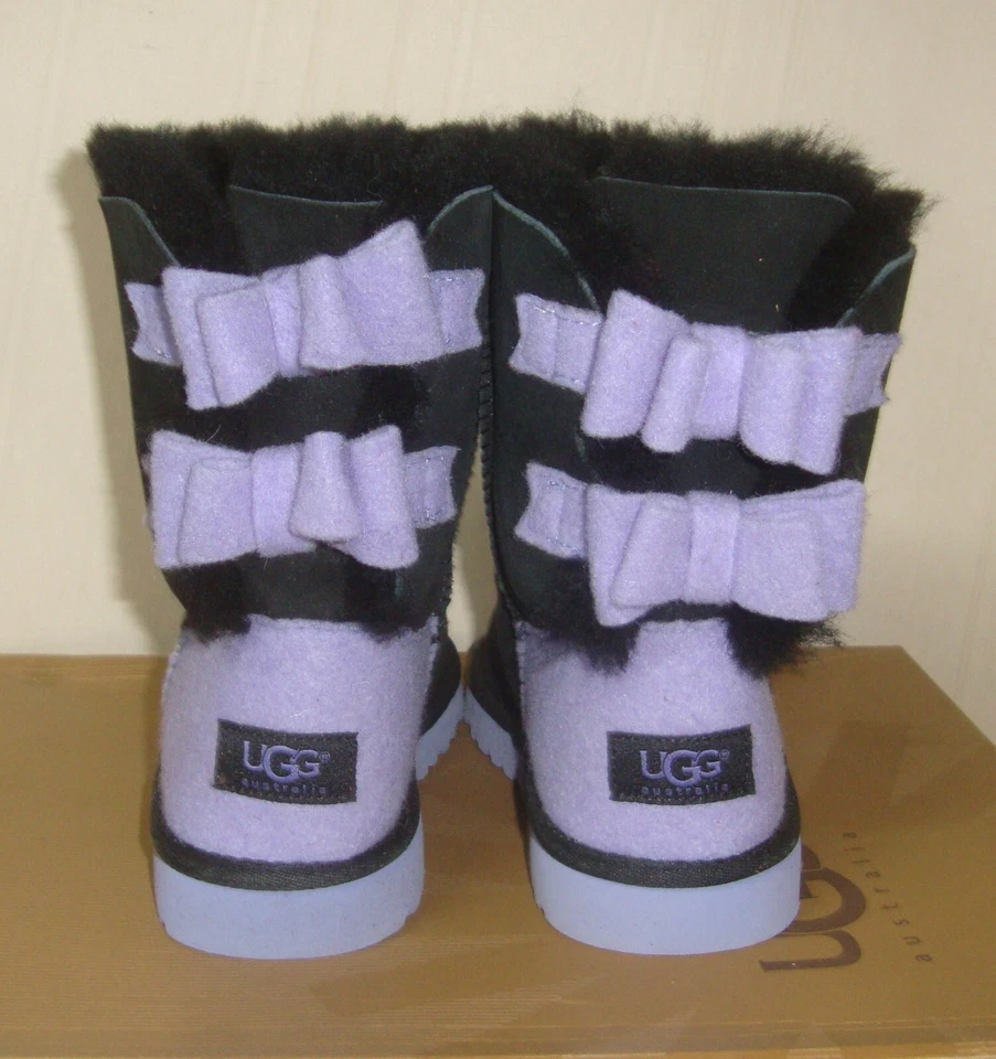 Botas con lazo de lana Bailey negras moradas UGG talla 4 juveniles = mujer talla 6 NUEVAS 1007933K Foto 2 de 4