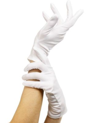 Kurze weiße Handschuhe Weihnachtsmann Clown Zauberer Kostüm Herren Damen Weihnachten