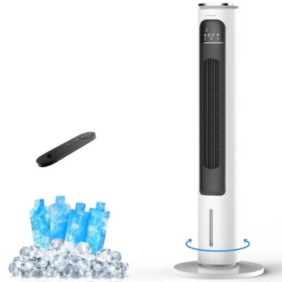 3-IN-1 Portable Air Conditioners Tower Fan 37'' Evaporative Air Cooler w/Remo...
