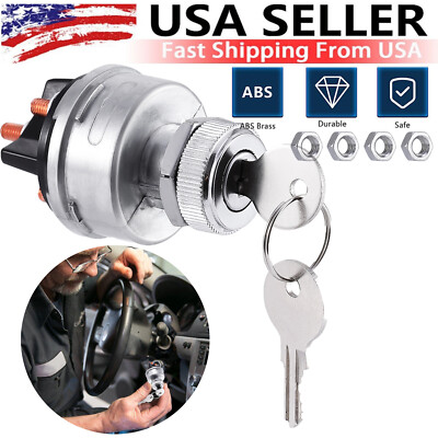 Universal Ignition Key Starter Switch with 2 Keys For Trailer Car Truck Tractor