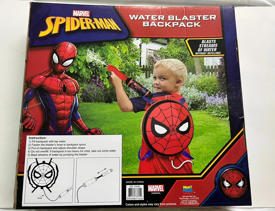 Marvel Spiderman Water Blaster Backpack Children’s Gift - Image 4 of 4
