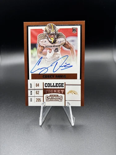 2017 Panini Contenders Draft Picks - School Colors Corey Davis #19 (RC) Auto