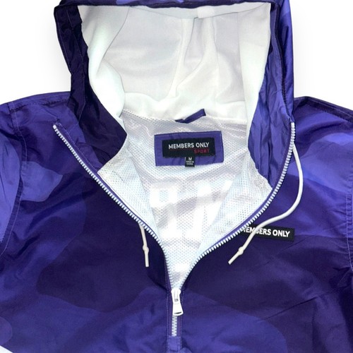Rare Members Only 1975 Purple, White & Yellow Anorak Jacket Nylon Medium - Picture 9 of 9