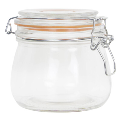 Glas Aufbewahrungsglas luftdicht Clip Top Deckel Lebensmittel Konservierungsbehälter Kanister 500ml