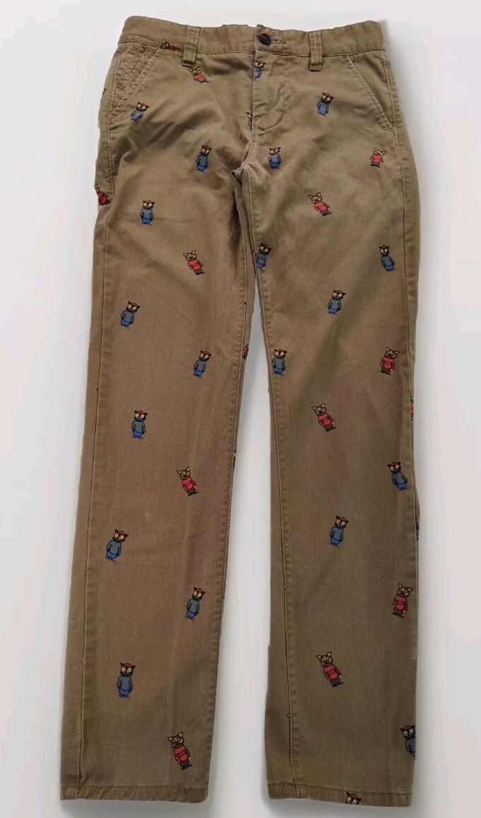 Hawkings McGill Pants Mens 29x30 Skinny Chino Brown Animals Preppy Casual  Work