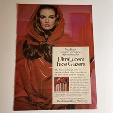 Vintage 1970 Max Factor Print Ad Ultra Lucent Face Glazers Transparent Color